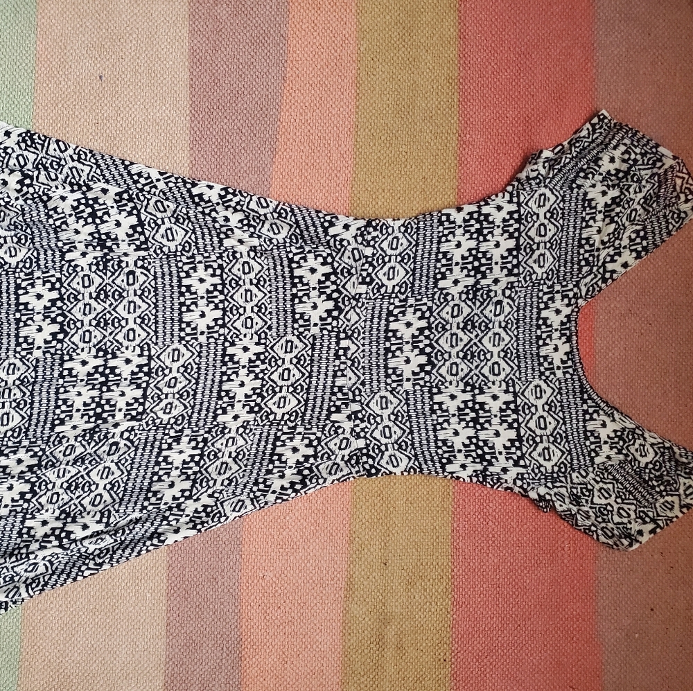 Black and white print dress